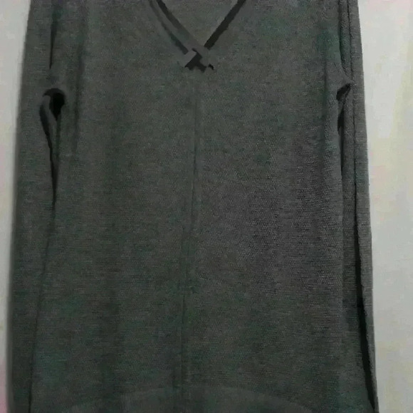 un branded pullover sweater open front criss cross design Normcore Lagenlook - Picture 1 of 6